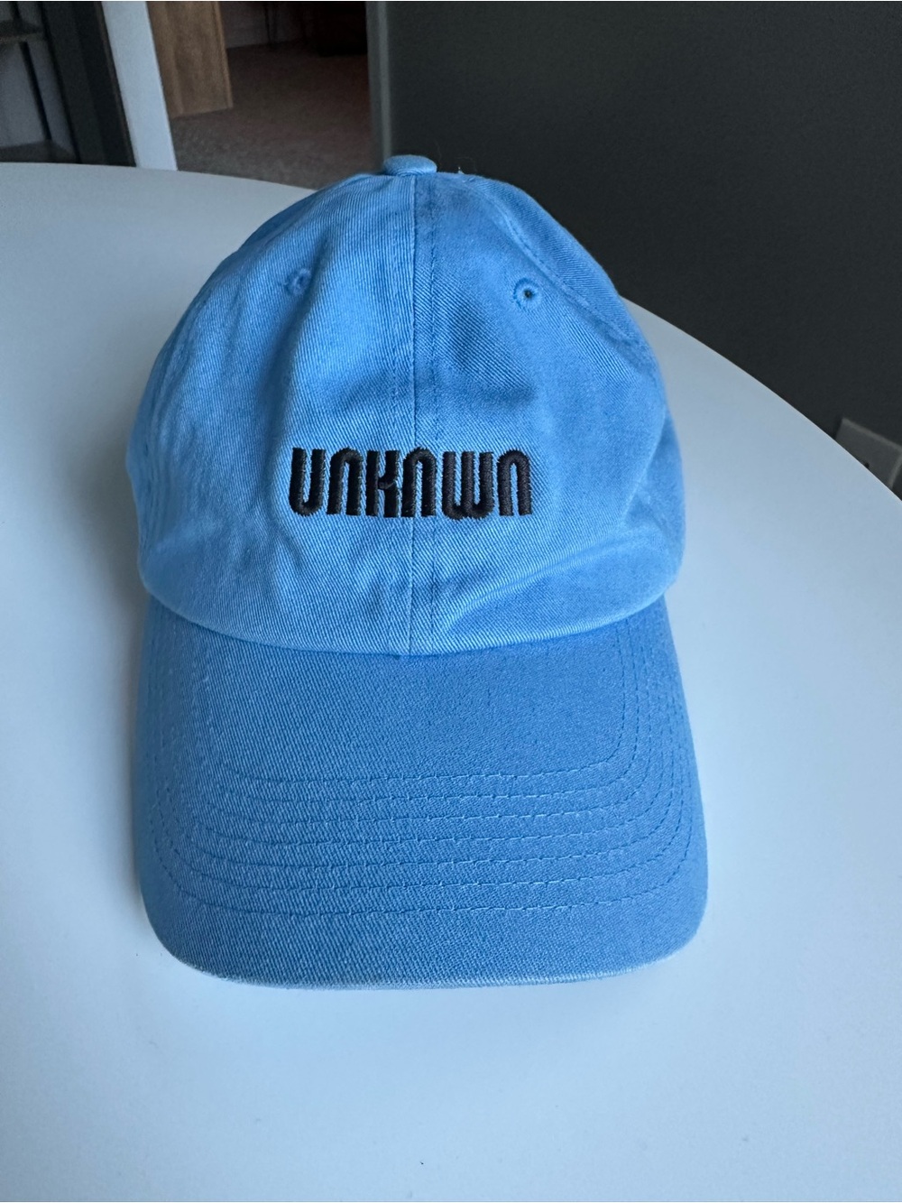 Source Unknown Light Blue Baseball Cap with Black Embroidered Logo
